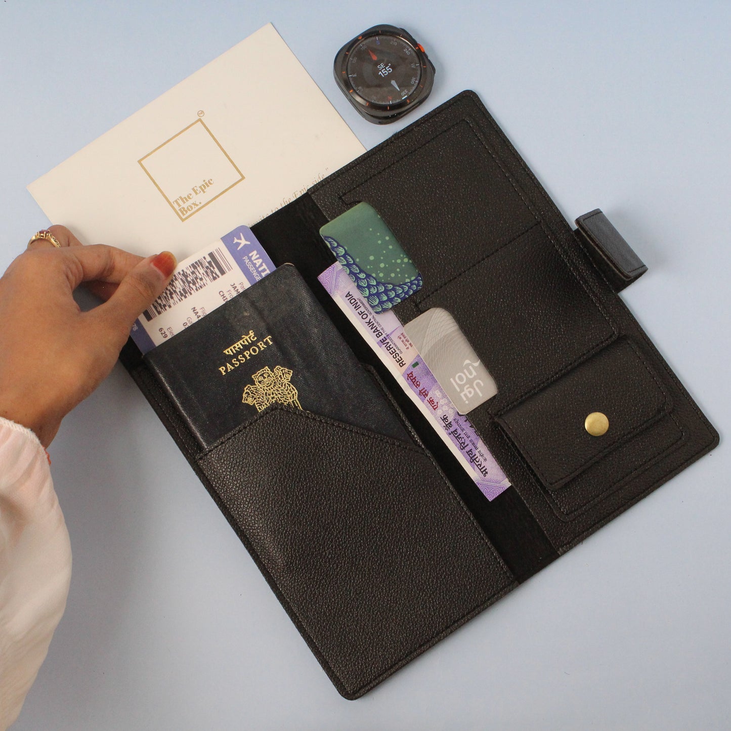 Personalized Pebble Texture Travel Wallet