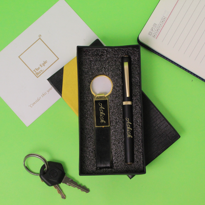 Personalized Luxe Pen & Keychain Combo