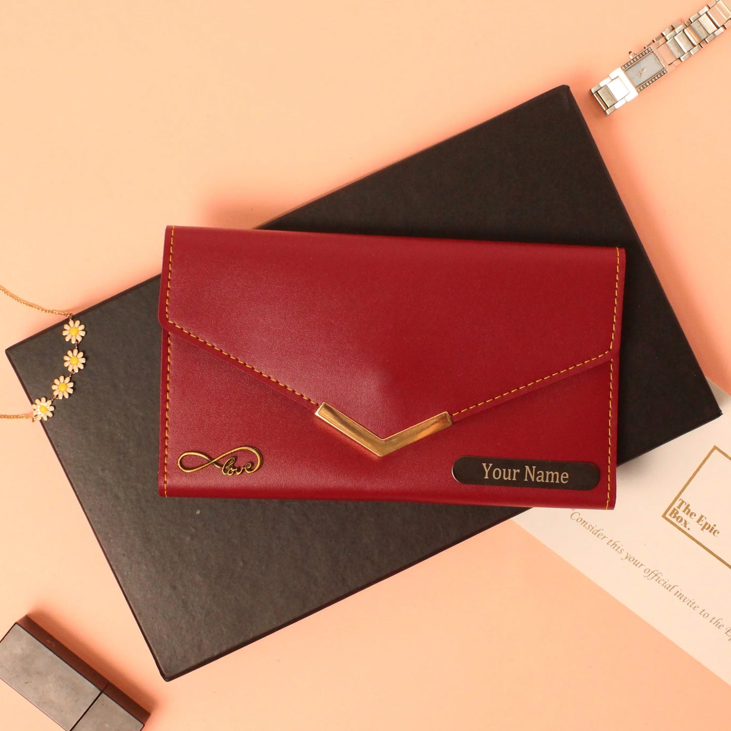 Personalized Classic Texture Clutch