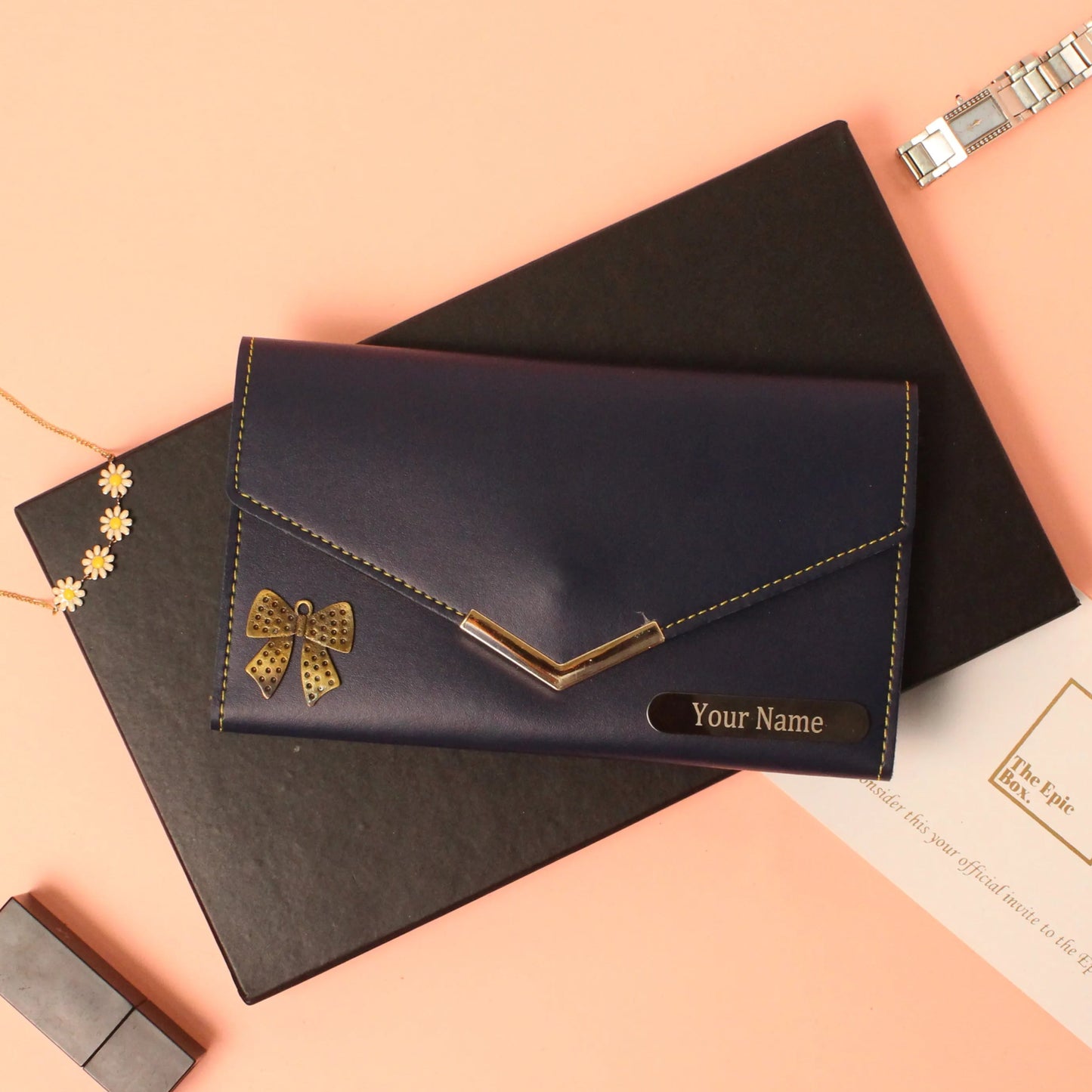 Personalized Classic Texture Clutch