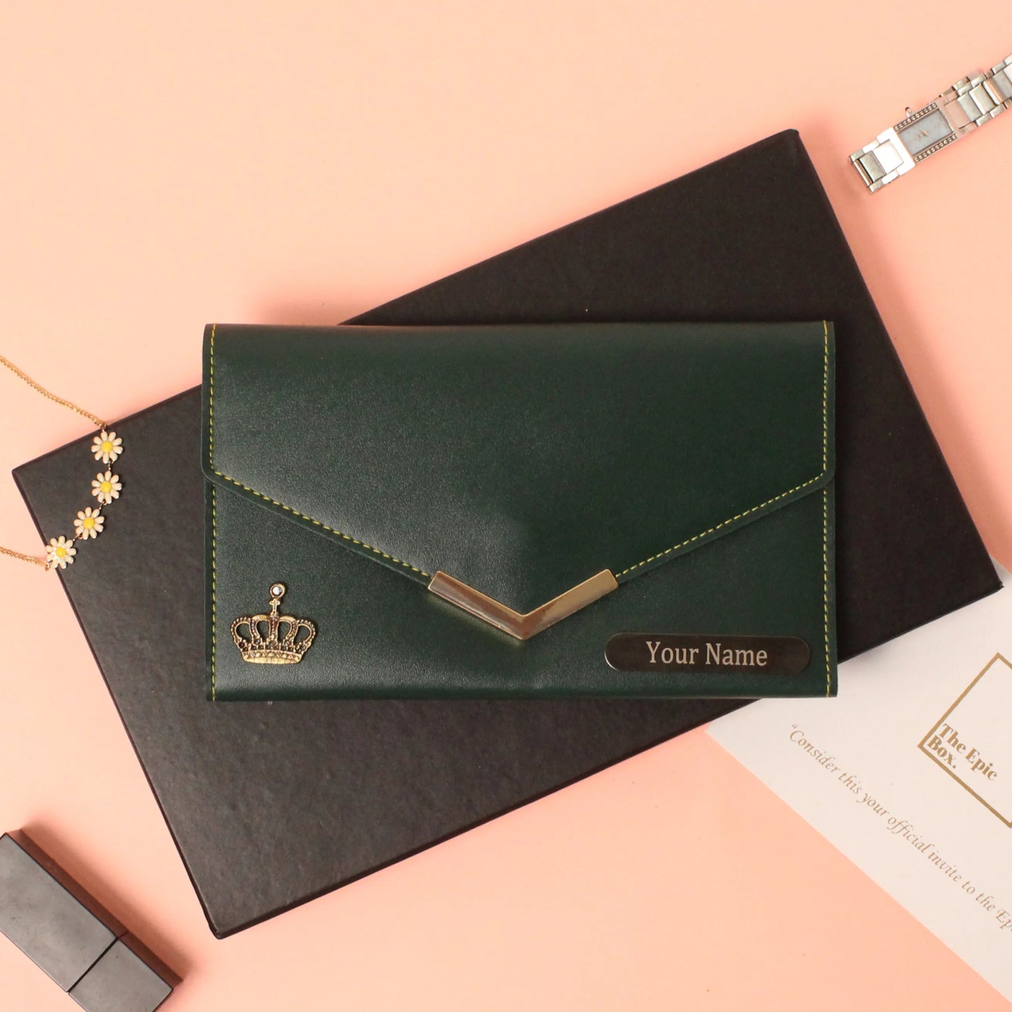 Personalized Classic Texture Clutch