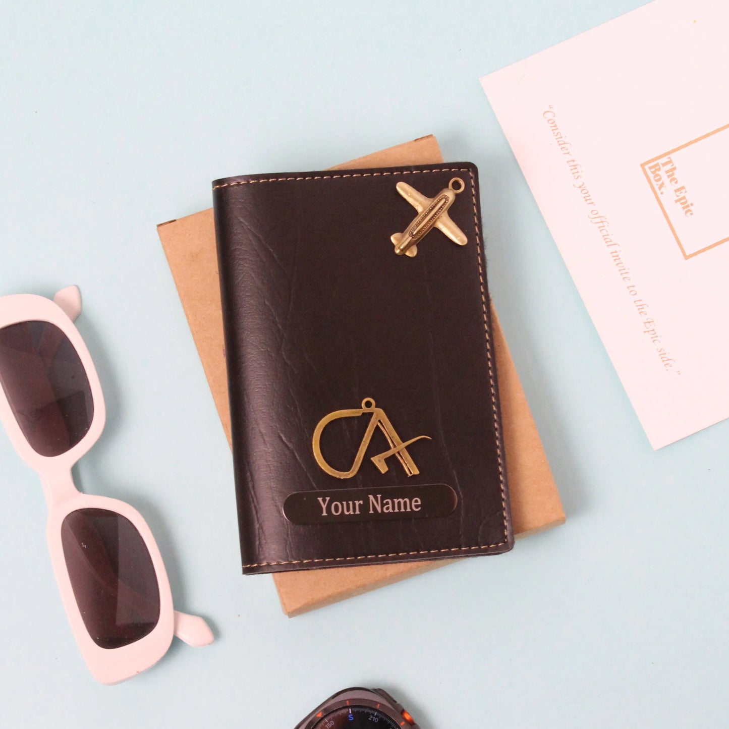 Personalized Ridge Texture Passport Cover