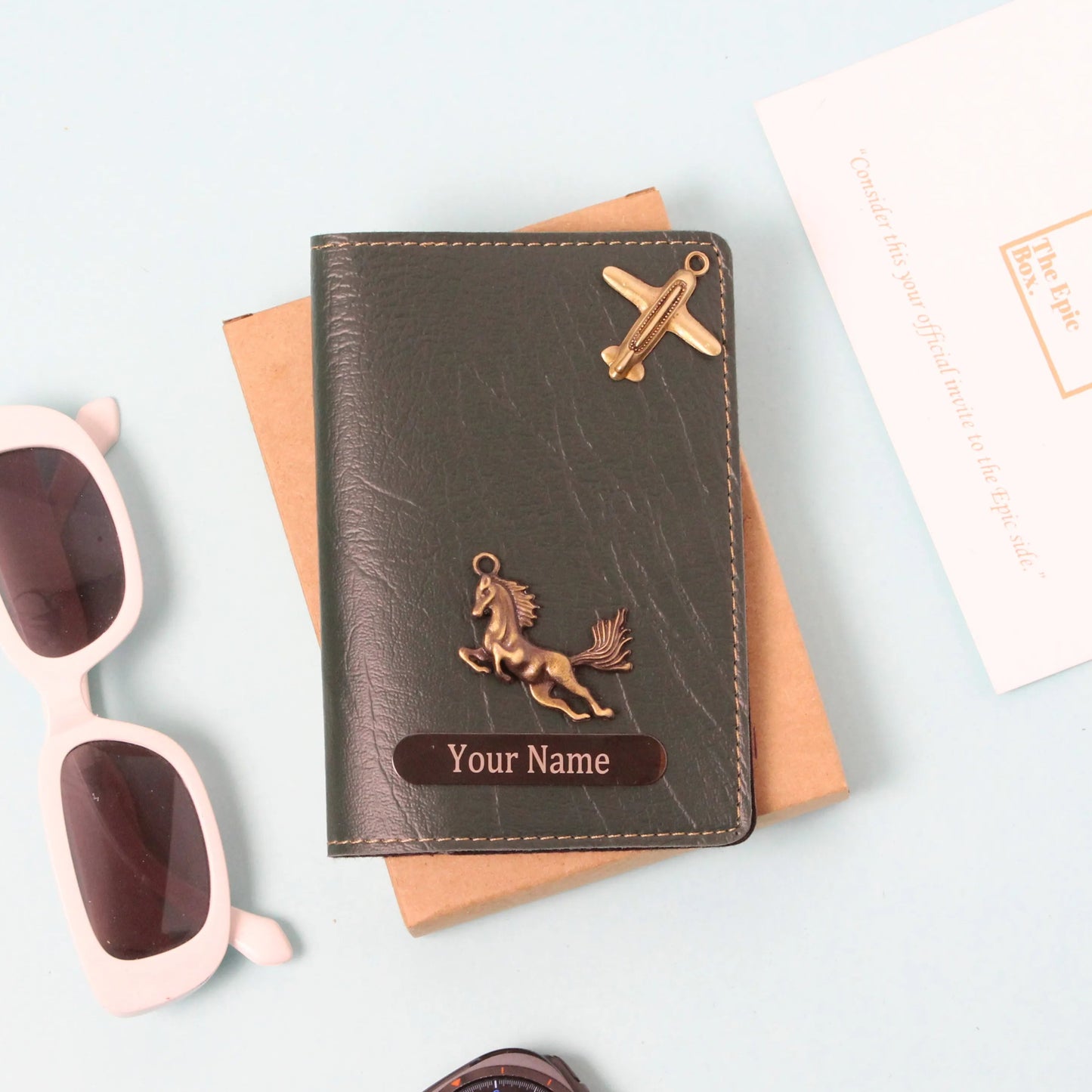 Personalized Ridge Texture Passport Cover