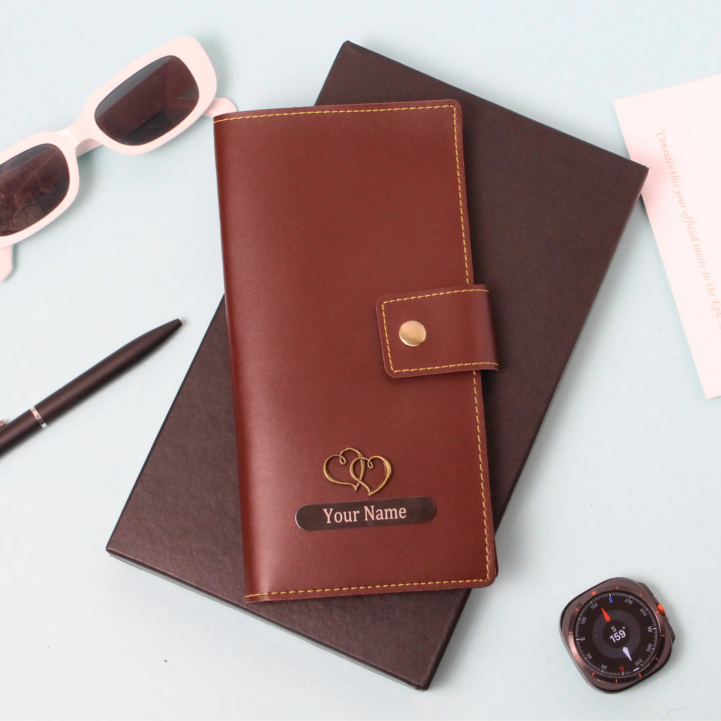 Personalized Classic Texture Travel Wallet