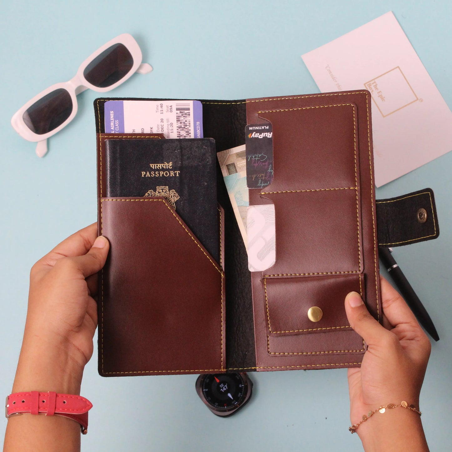 Personalized Classic Texture Travel Wallet
