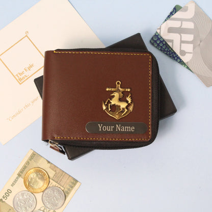Personalized Classic Texture Zip Wallet