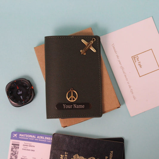 Personalized Pebble Texture Passport Cover