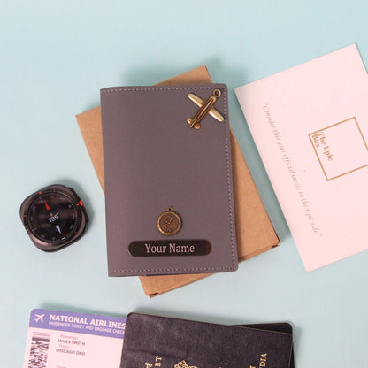 Personalized Pebble Texture Passport Cover