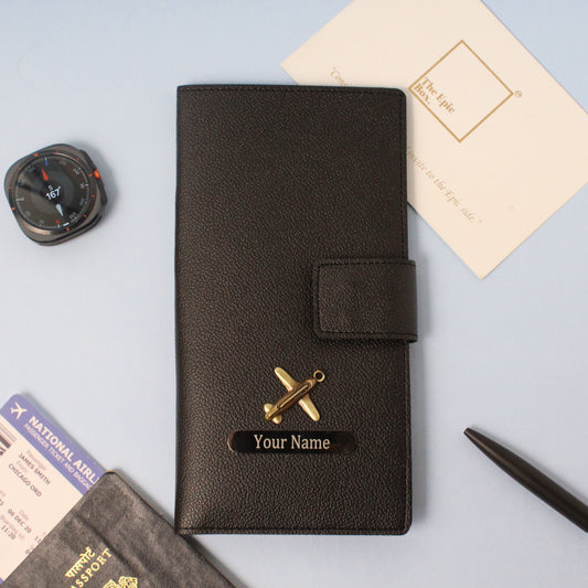 Personalized Pebble Texture Travel Wallet