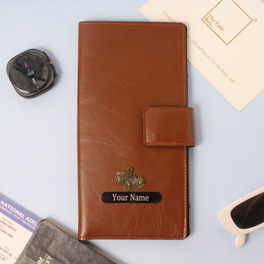 Personalized Ridge Texture Travel Wallet