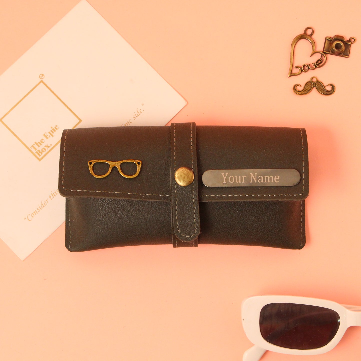 Personalized Pebble Texture Sunglass Cover
