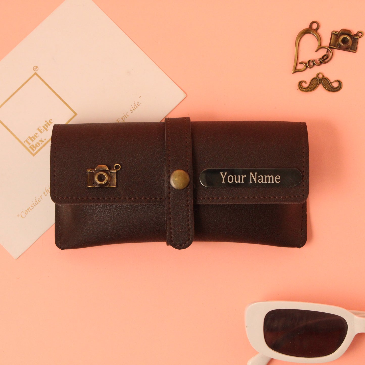 Personalized Pebble Texture Sunglass Cover