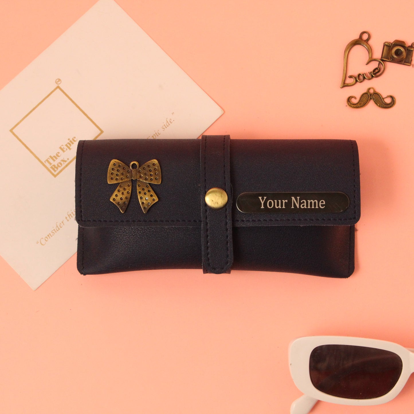 Personalized Pebble Texture Sunglass Cover