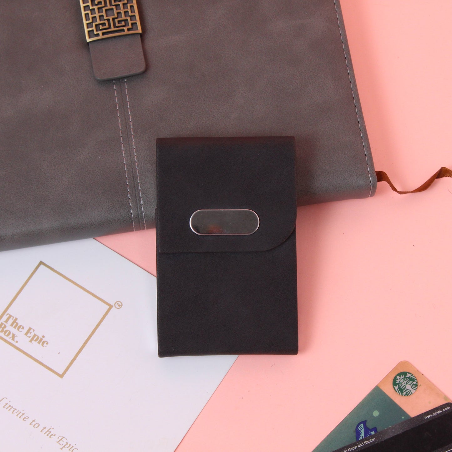 Personalised Sleek Pen And Cardholder Set