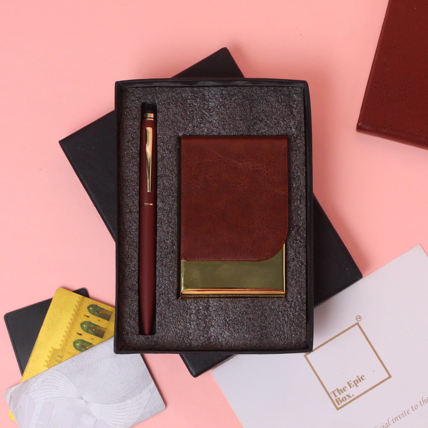 Personalised Elegant Pen And Cardholder Set