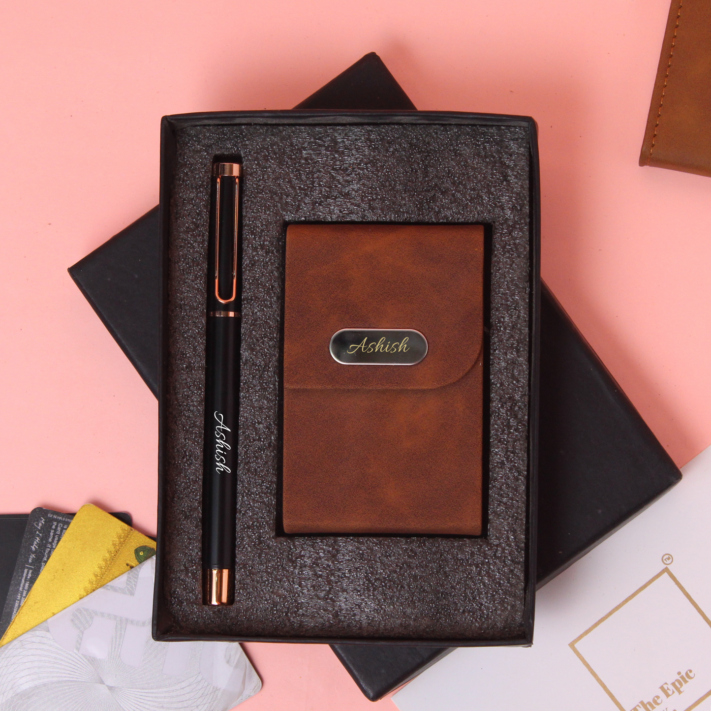 Personalised Professional Pen And Cardholder Set