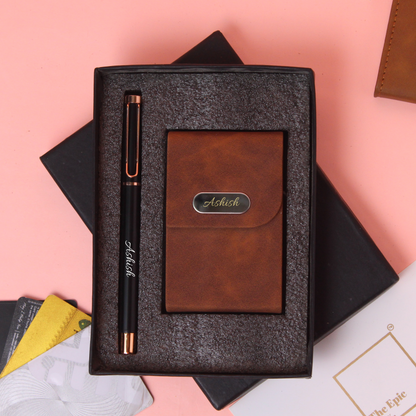 Personalised Professional Pen And Cardholder Set
